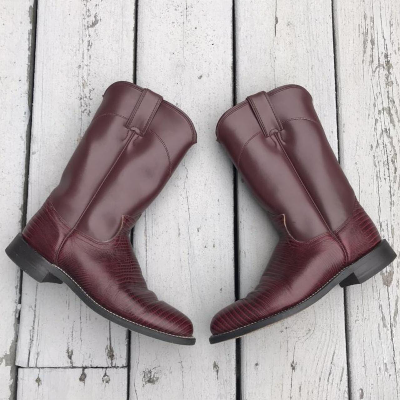 Men's Burgundy Boots Depop