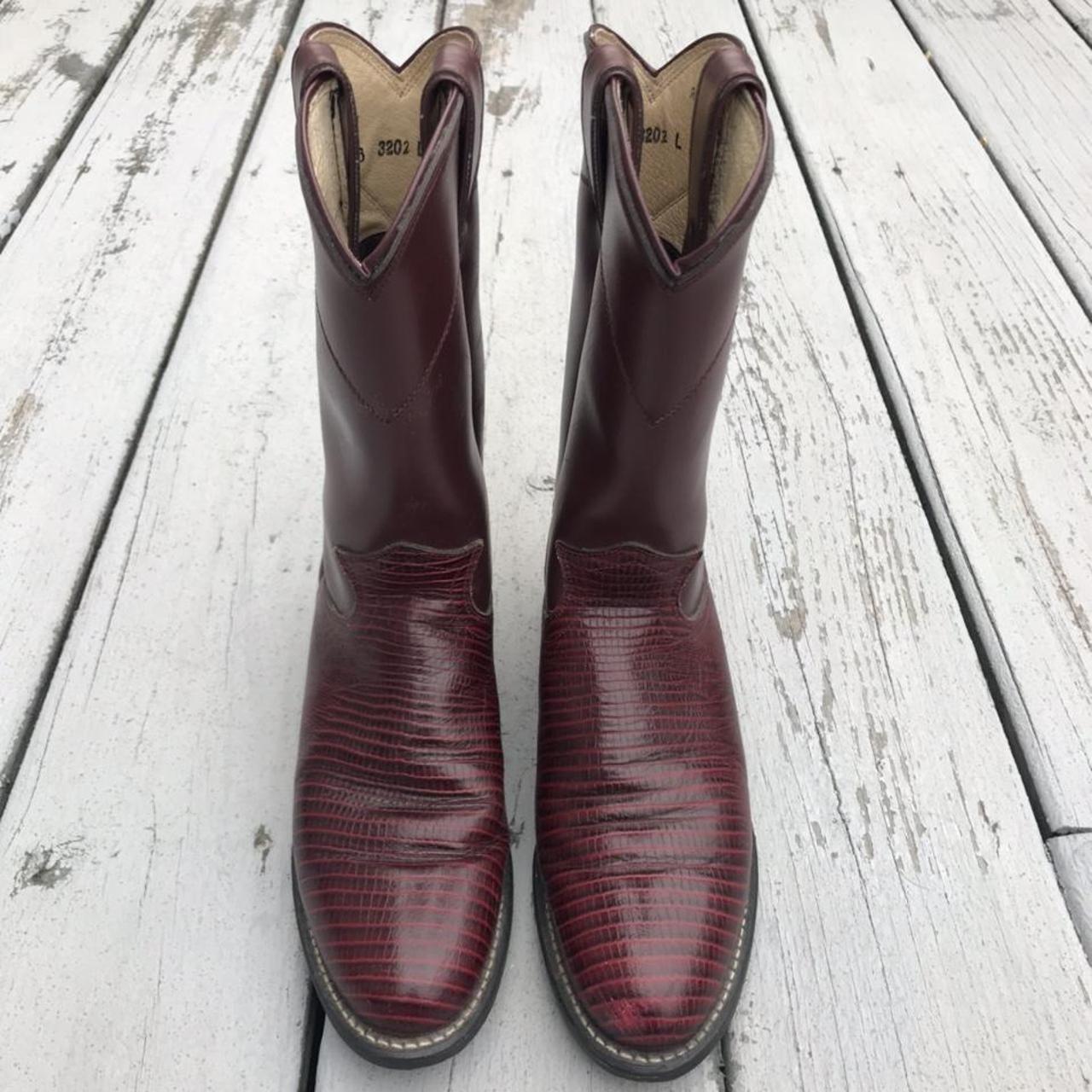Men's Burgundy Boots Depop