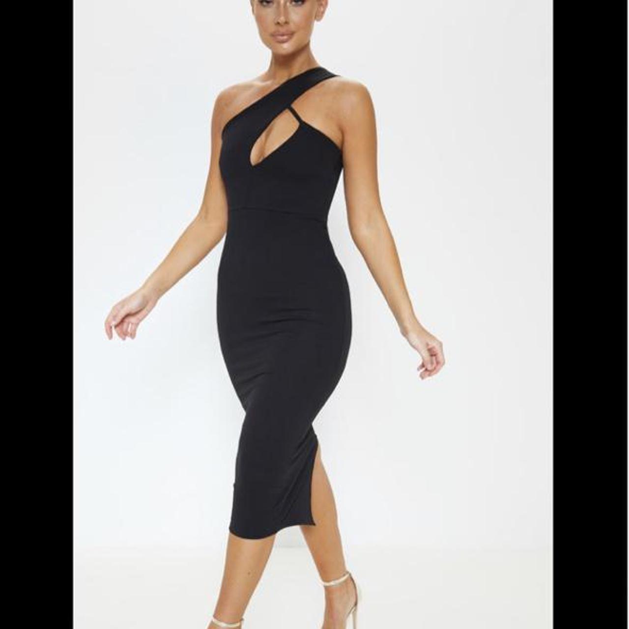 navy cape style wrap midi dress
