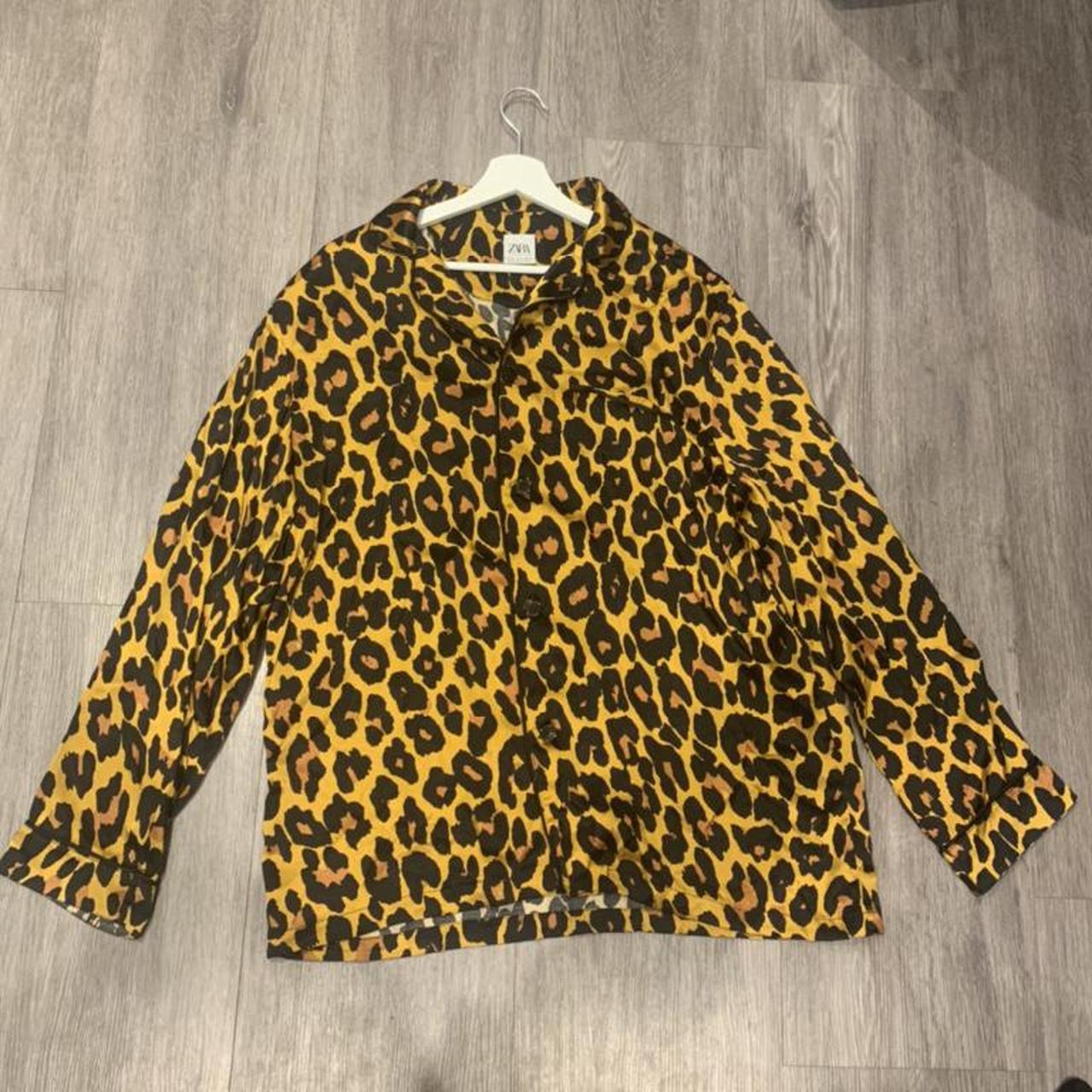 zara silk leopard shirt