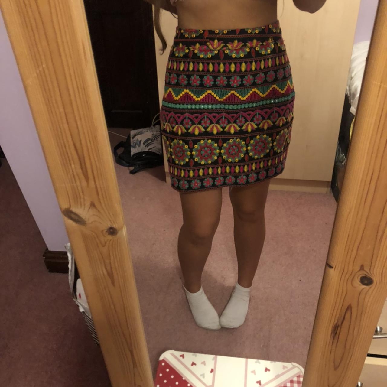 boohoo mexican style aztec print skirt! so Depop