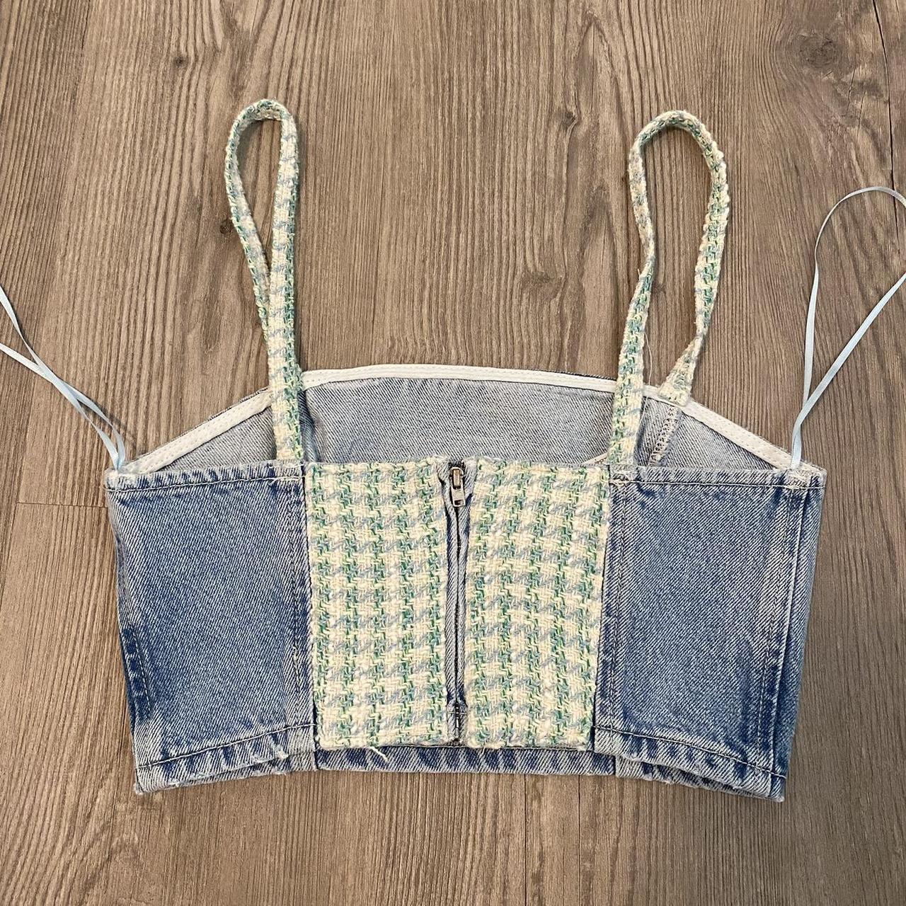 Zara jeans corset-like tank top Size XS! Super cute!