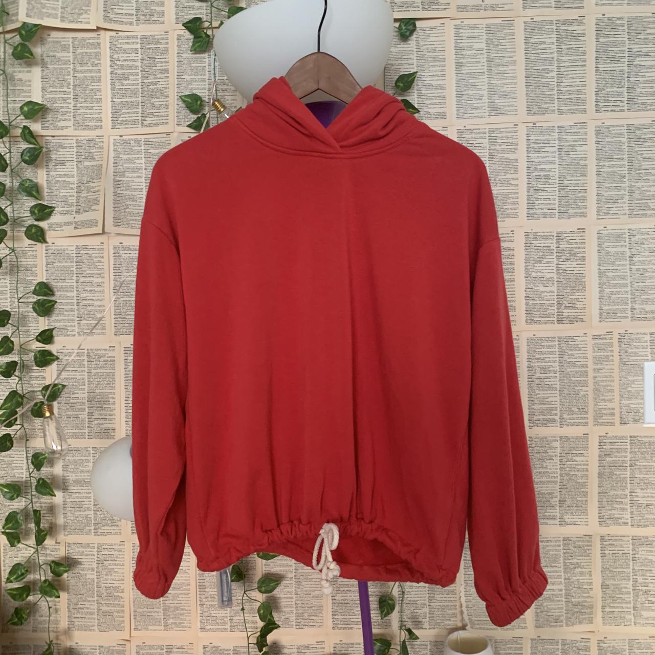 Red hoodie -thin light material -tie at bottom of... - Depop