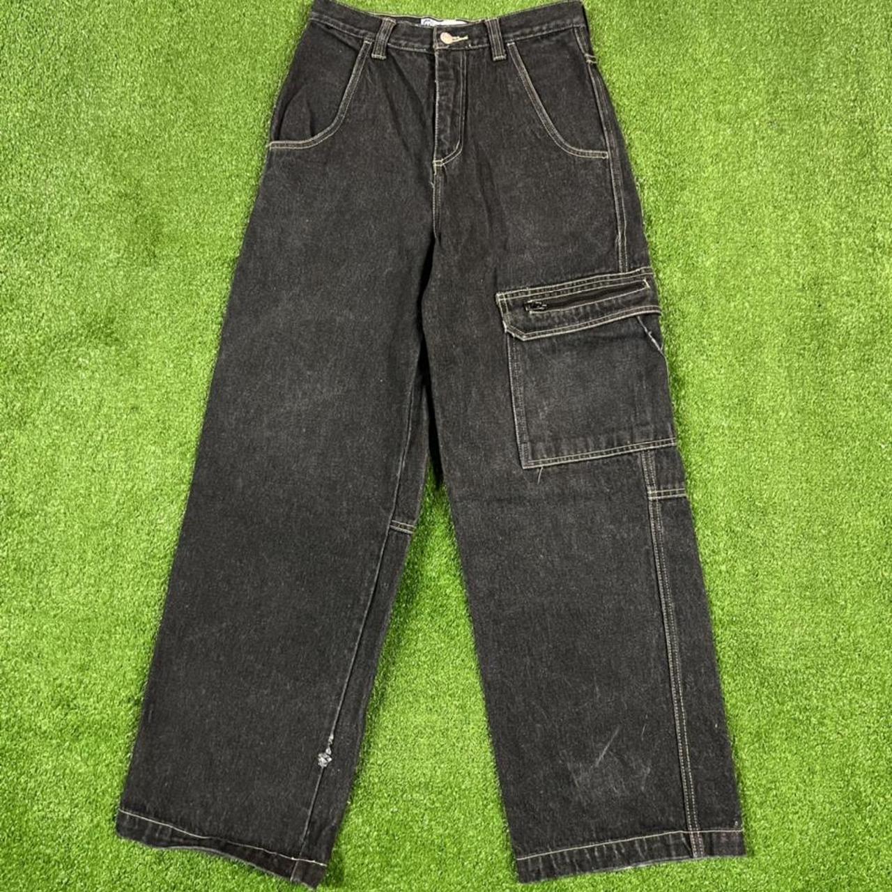 Vintage Y2K black baggy carpenter jeans by Utility... - Depop