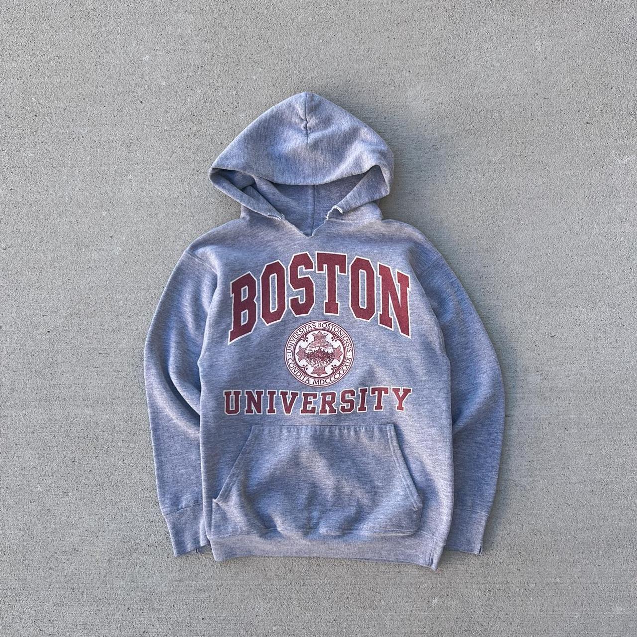 Vintage Boston university hoodie Made in USA... - Depop