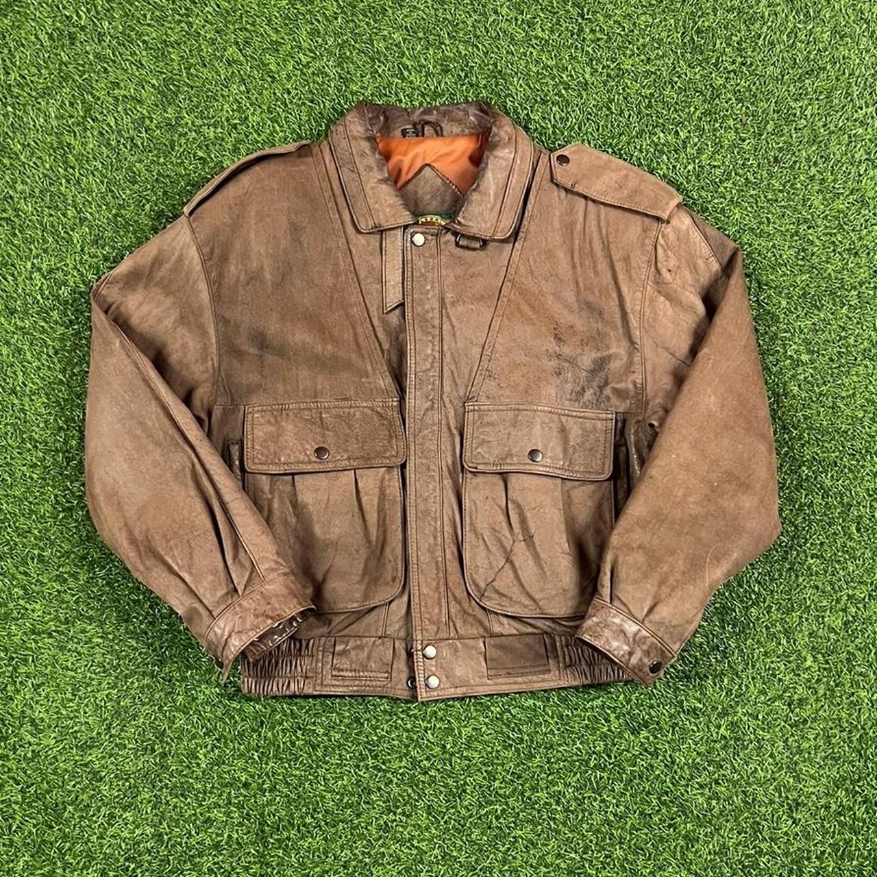 Product Image 1 - Vintage brown leather bomber jacket
G3