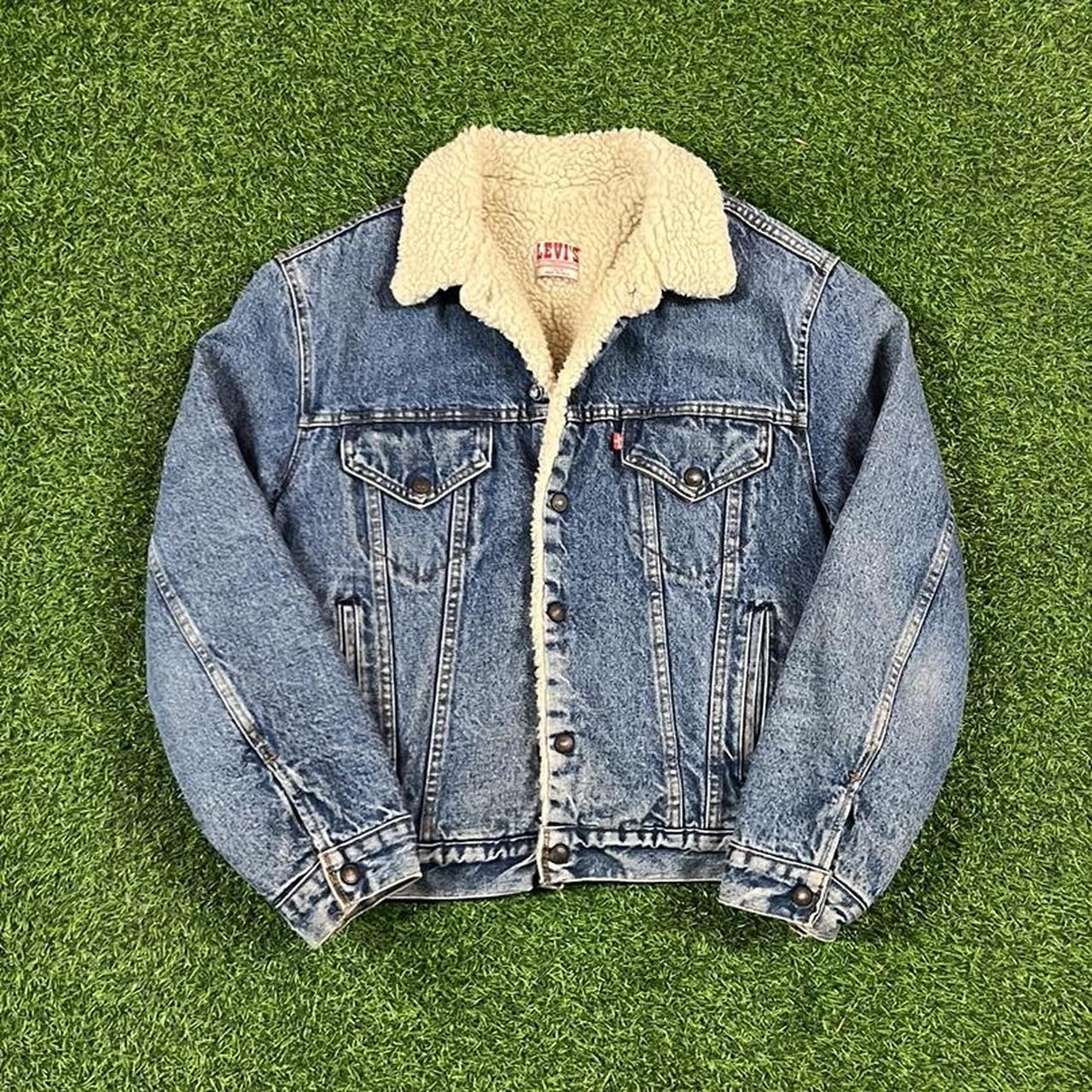 Vintage 80s Levi’s denim jacket Sherpa lined jean... - Depop