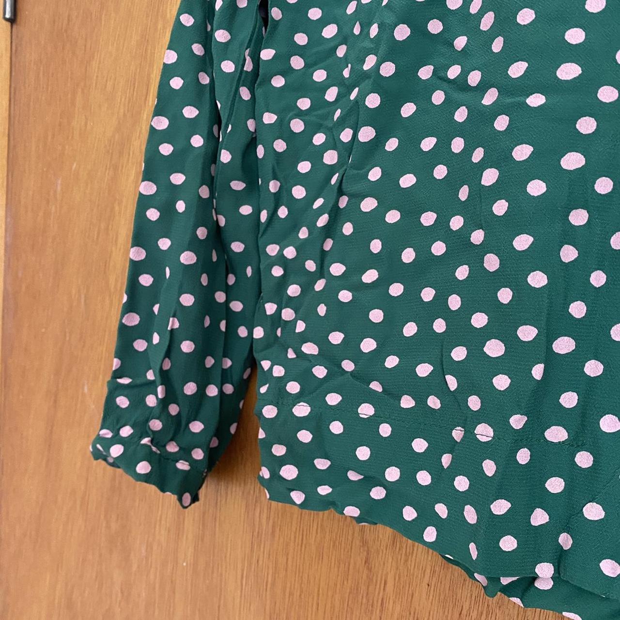 Topshop green best sale polka dot top