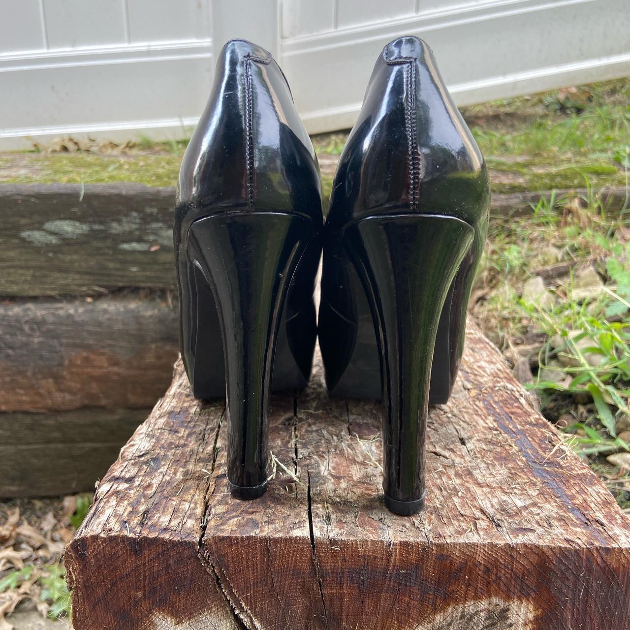 black patent heels by Guess. women's size 6.5, they... - Depop