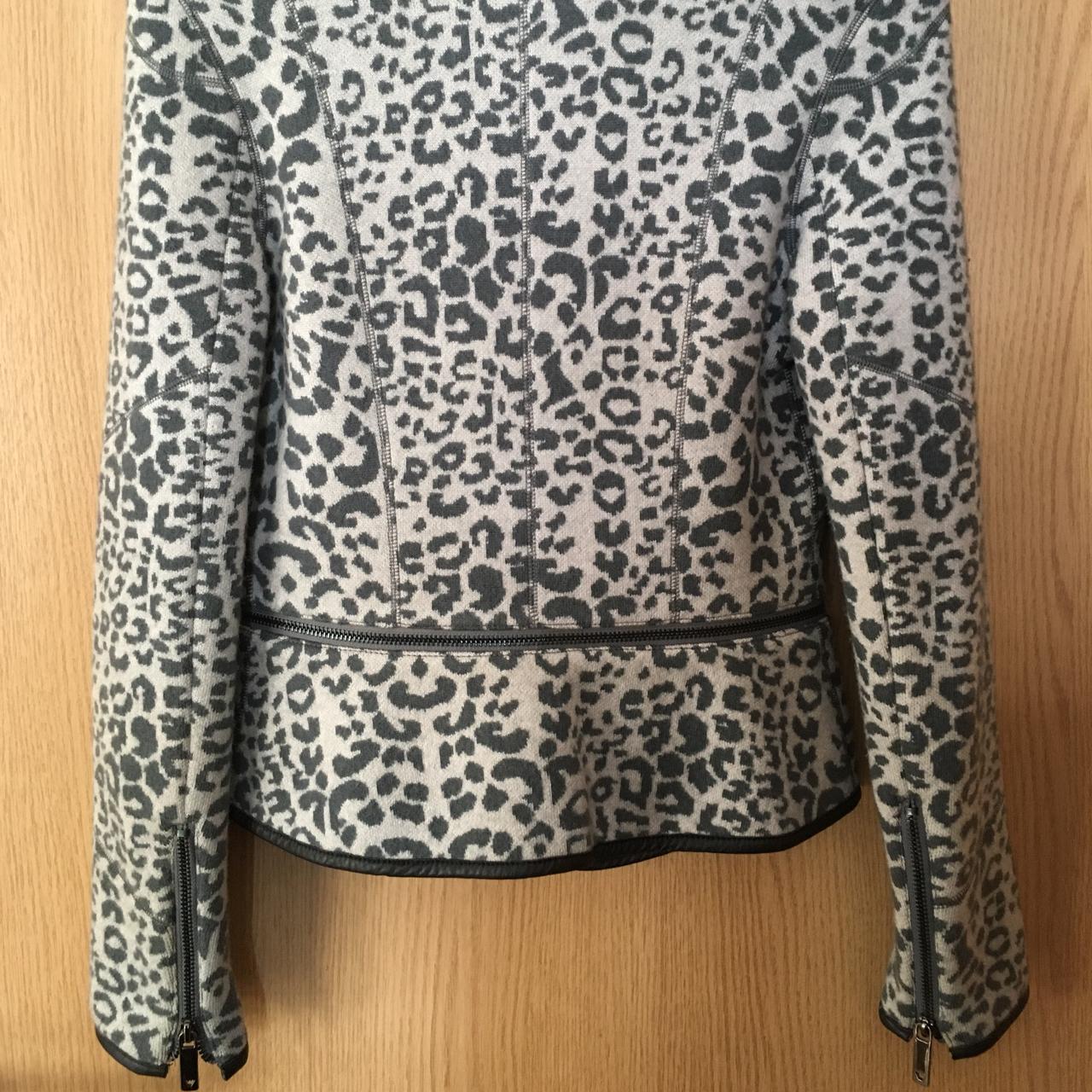 Emporio Armani Leopard Print Jacket Cardigan 36 Grey Depop