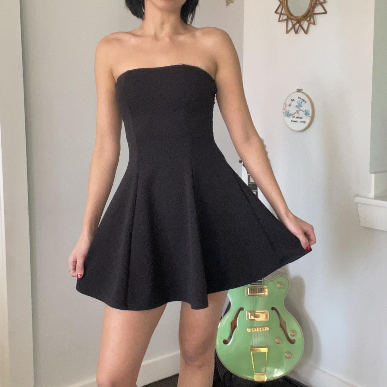 Staple strapless black skater dress. super soft and... - Depop