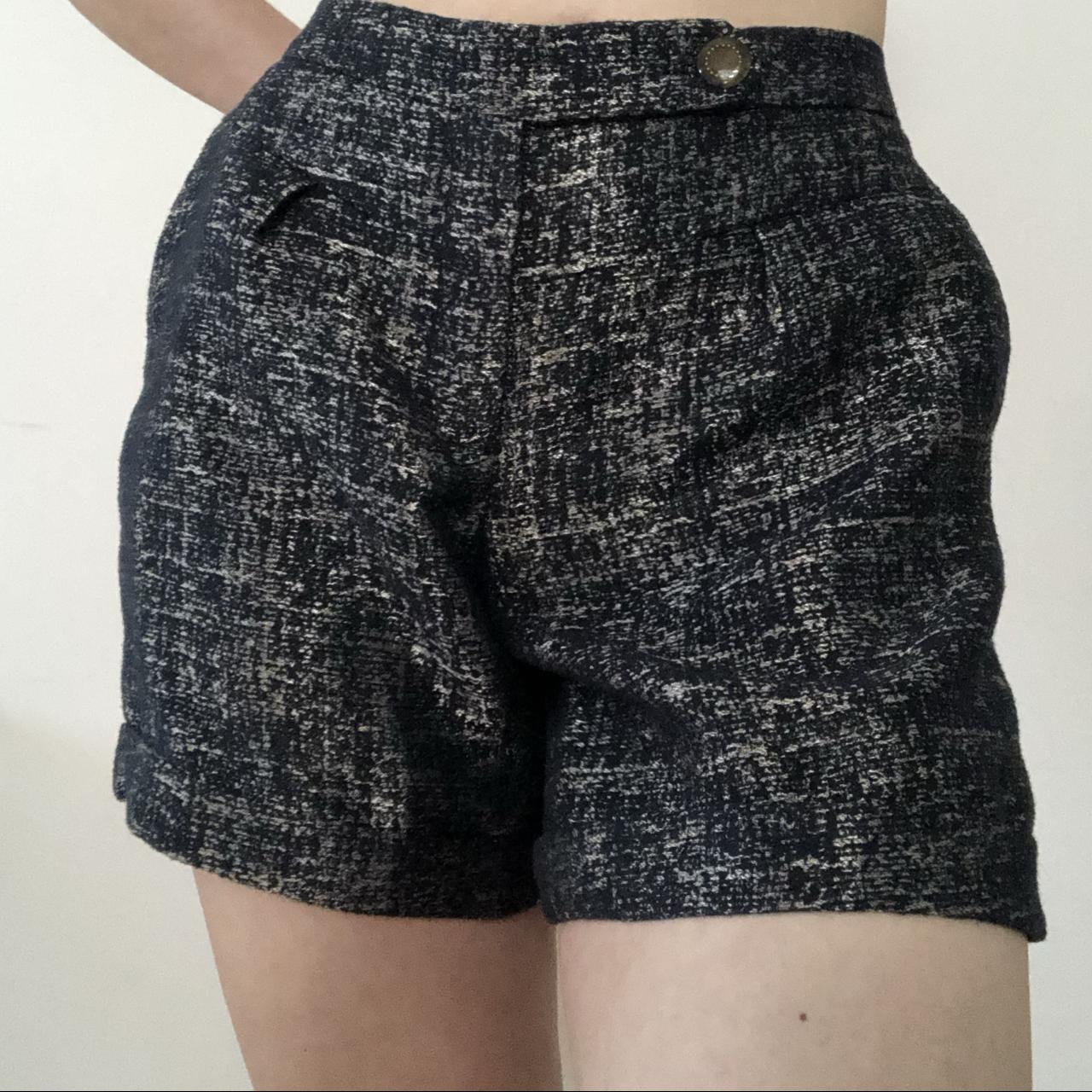 Navy and gold subtly shimmery cuffed shorts. 🤩 Side... - Depop