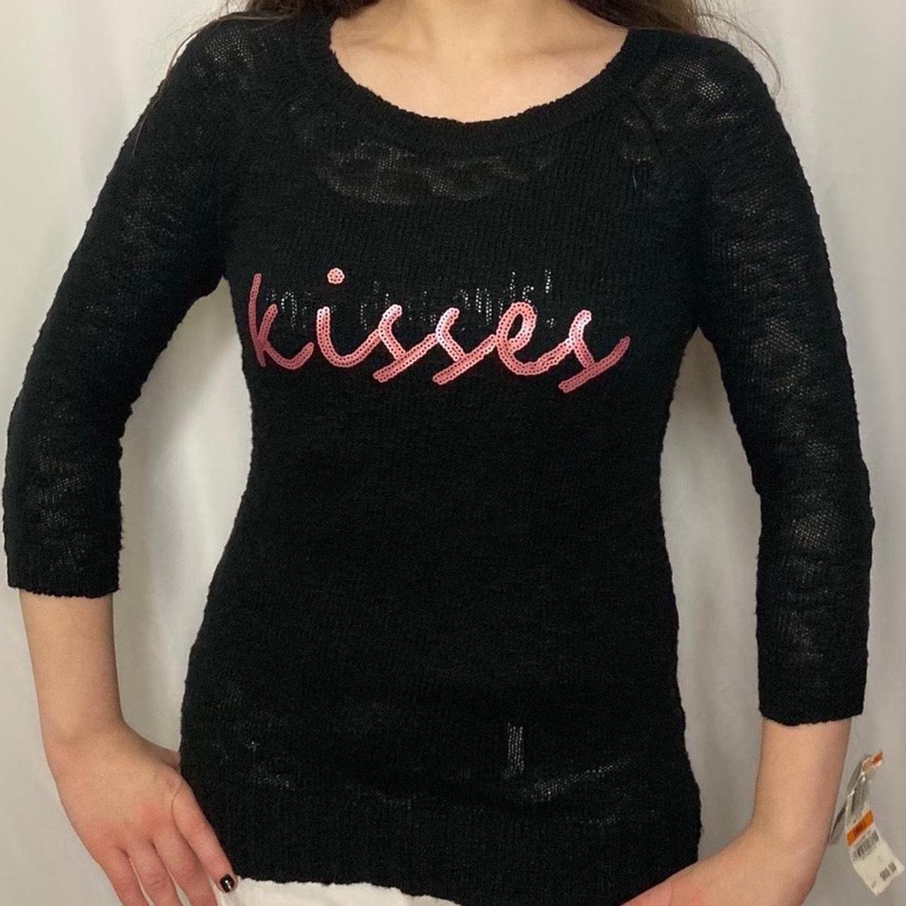 INC International Concepts Women S Black And Pink Sweatshirt Depop   P0 