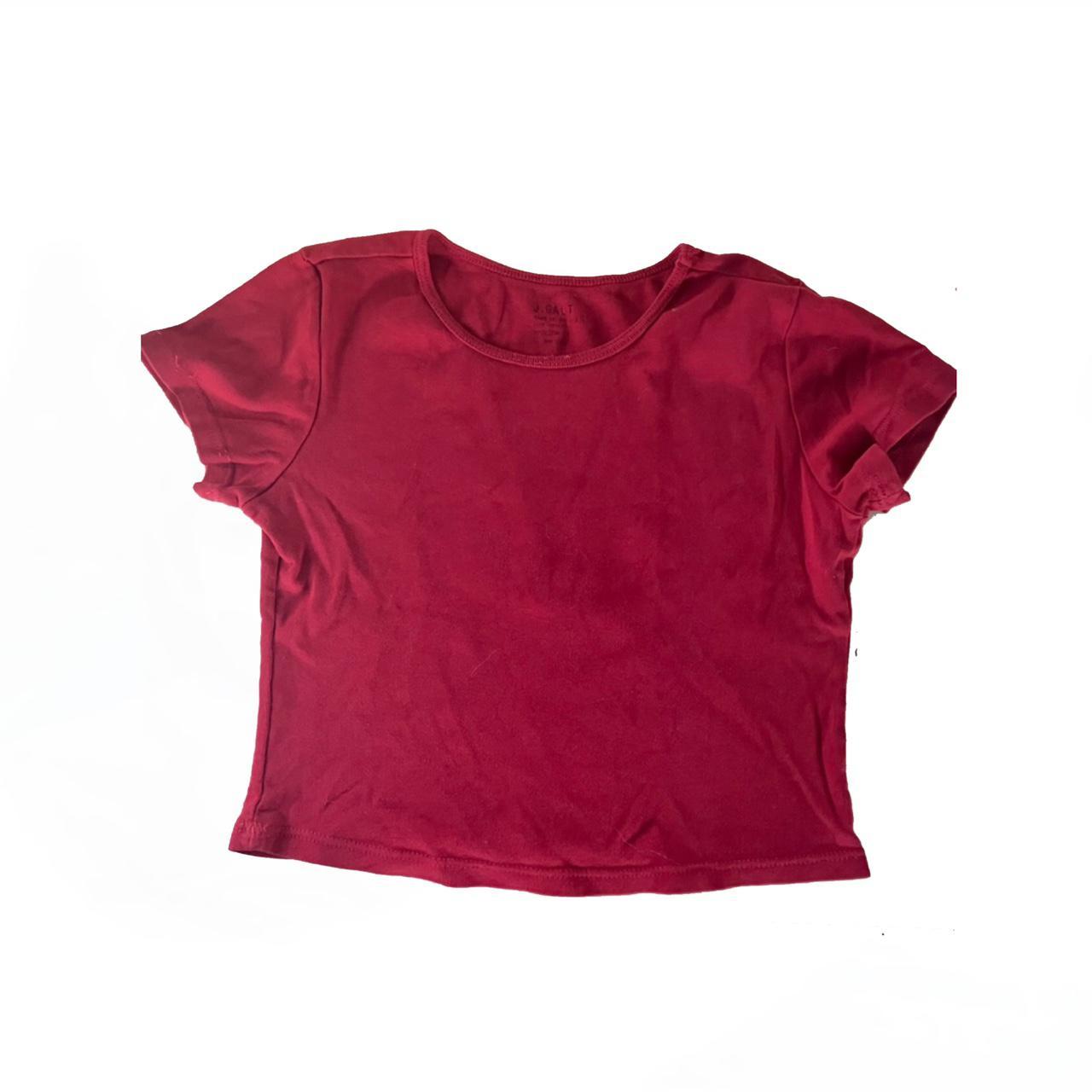 Brandy Melville Women's Red Crop-top | Depop