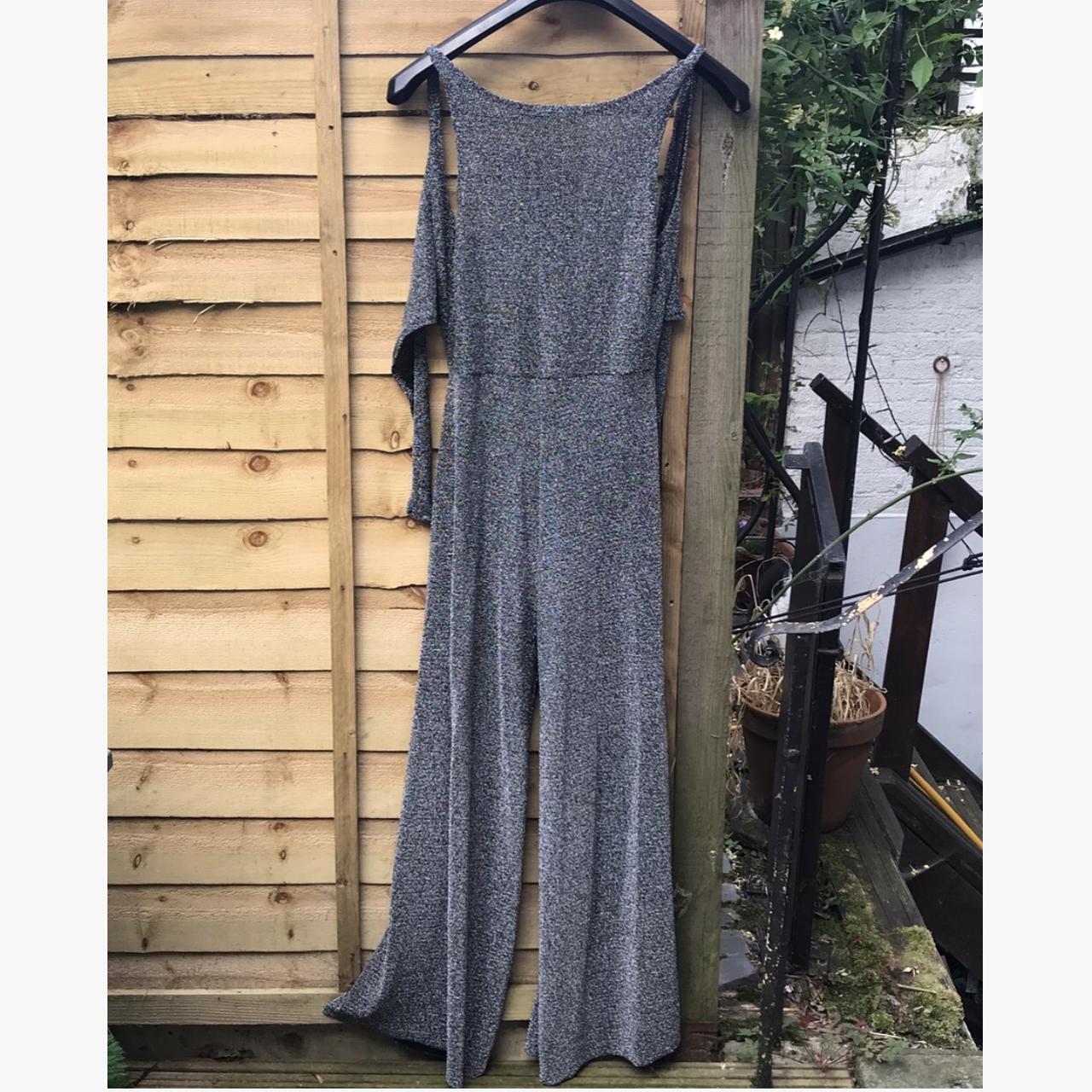 SPARKLY SILVER JUMPSUIT INC FLARES. PERFECT FOR... Depop