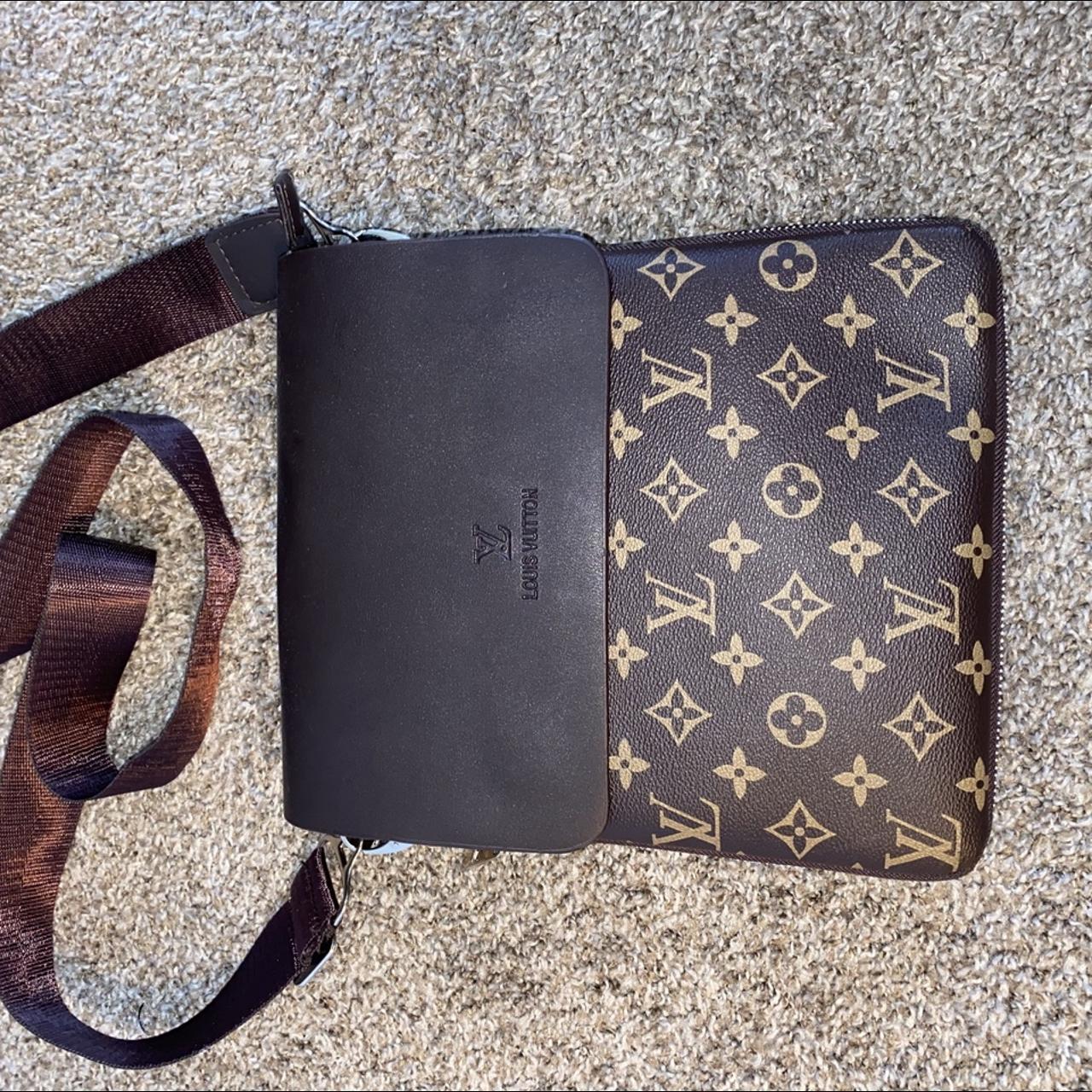 Used Louis Vuitton cross body bag. Some tearing and - Depop