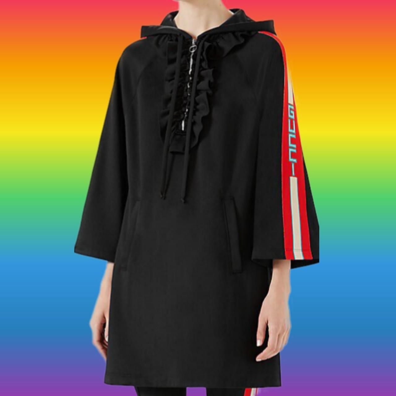 GUCCI TECHNICAL KNIT HOODIE DRESS, Size
