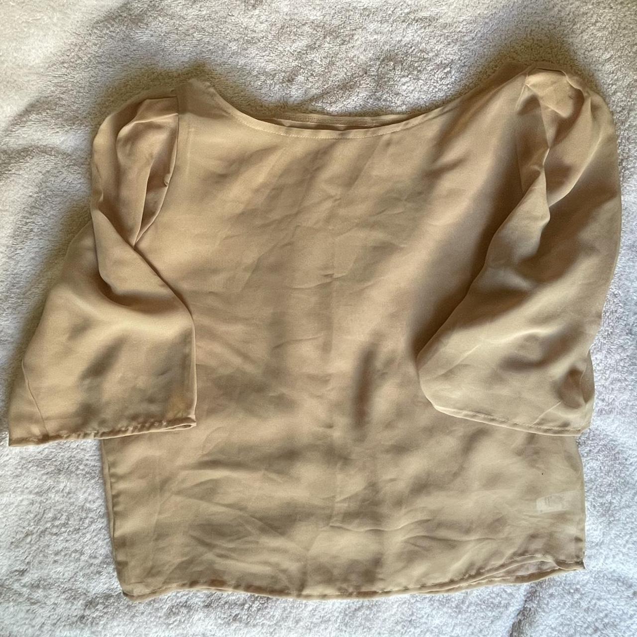 American Apparel Women's Tan Blouse | Depop