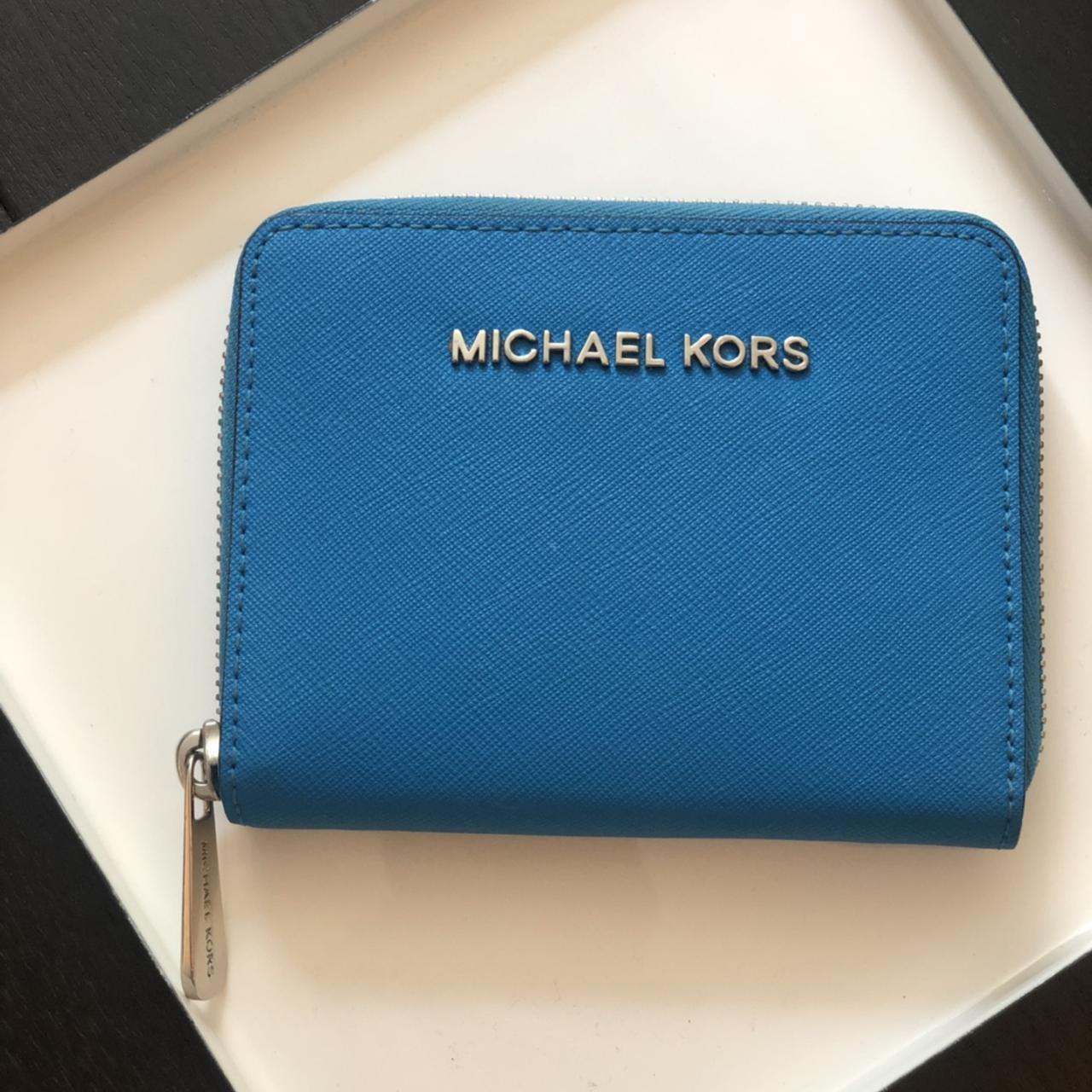MICHAEL KORS NEOT CLUTCH ROYAL BLUE LEATHER BUCKLE CLUTCH BAG MULTIPLAY  POCKET | eBay