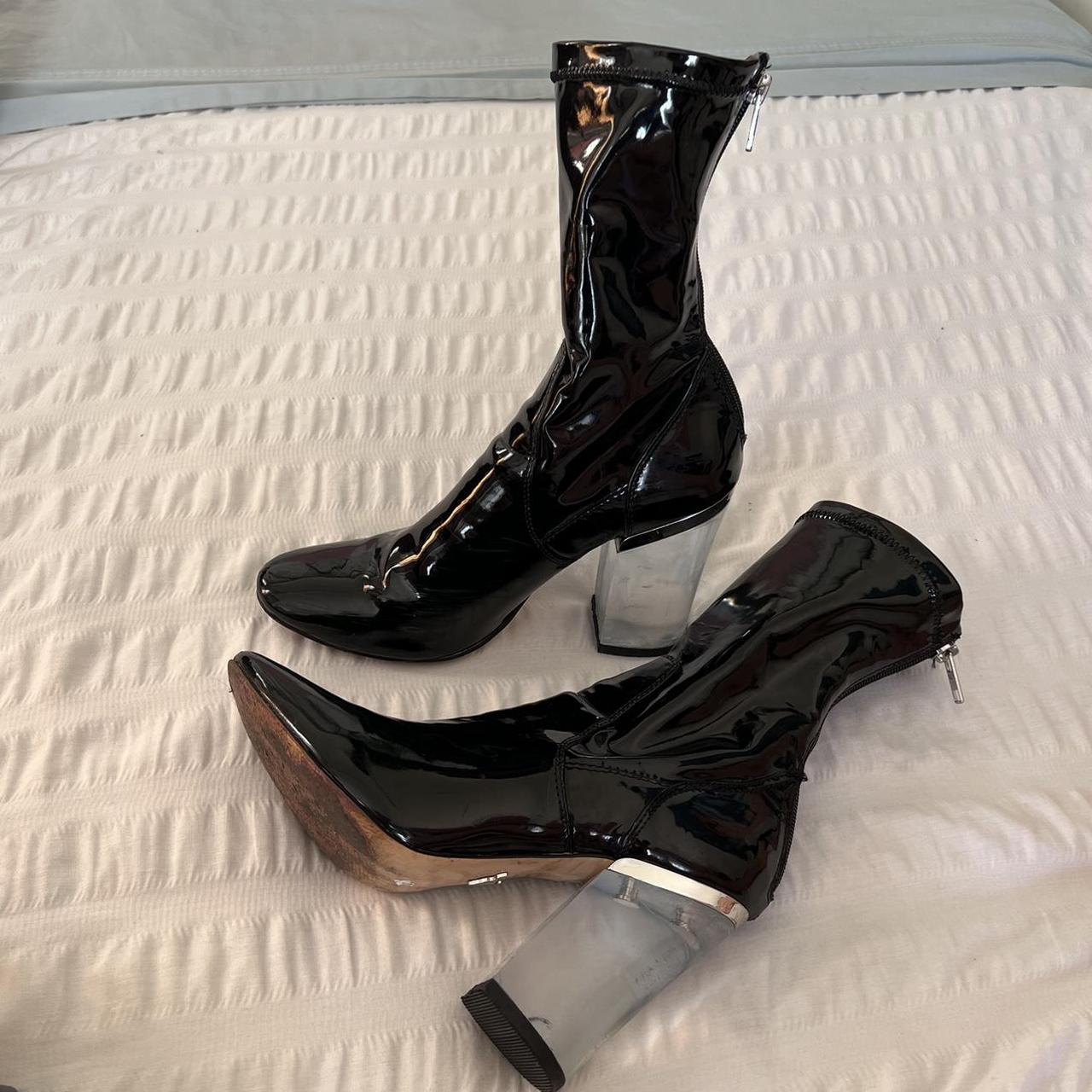 windsor smith leather sock boots with clear... - Depop