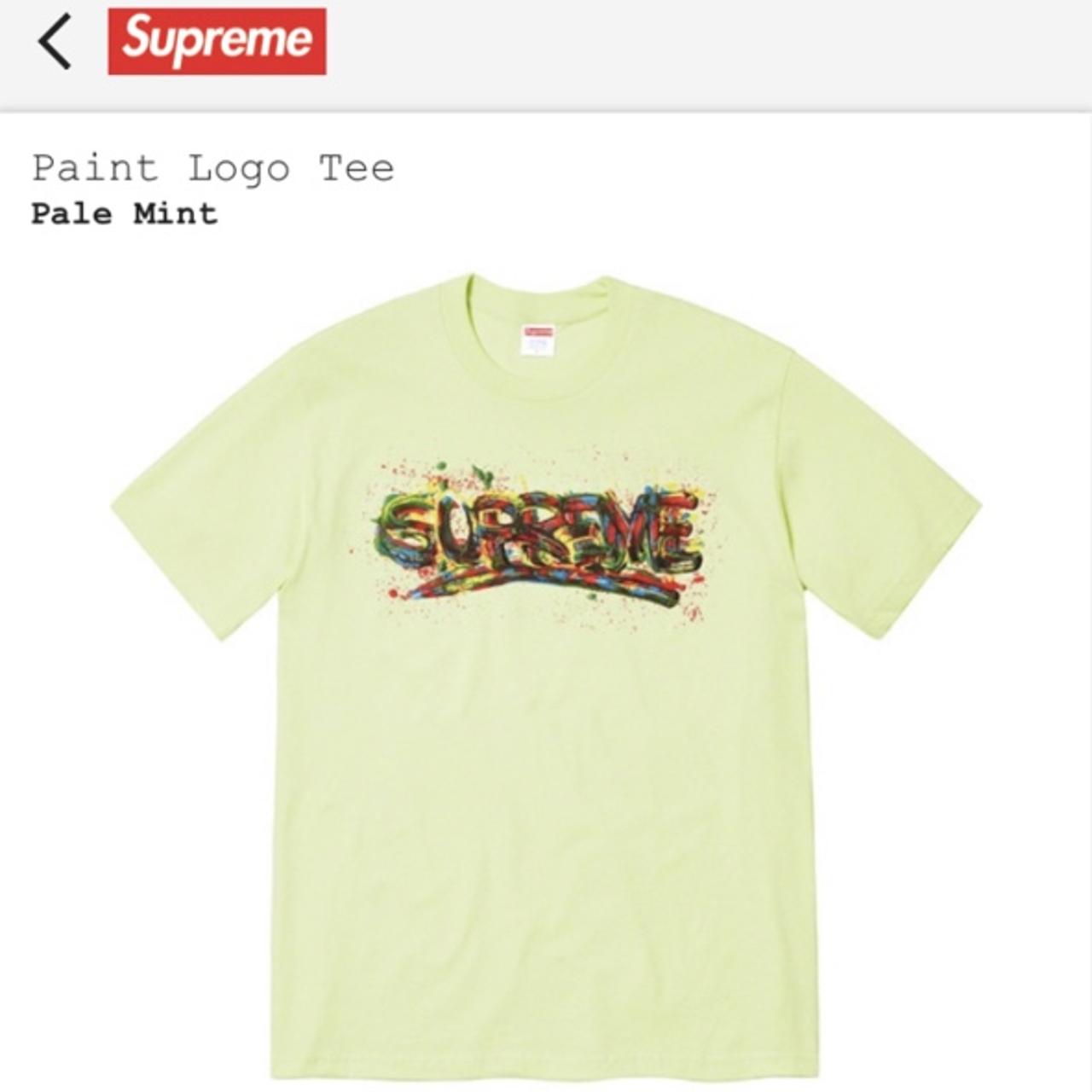 Supreme paint logo tee pale mint medium Offers or... - Depop