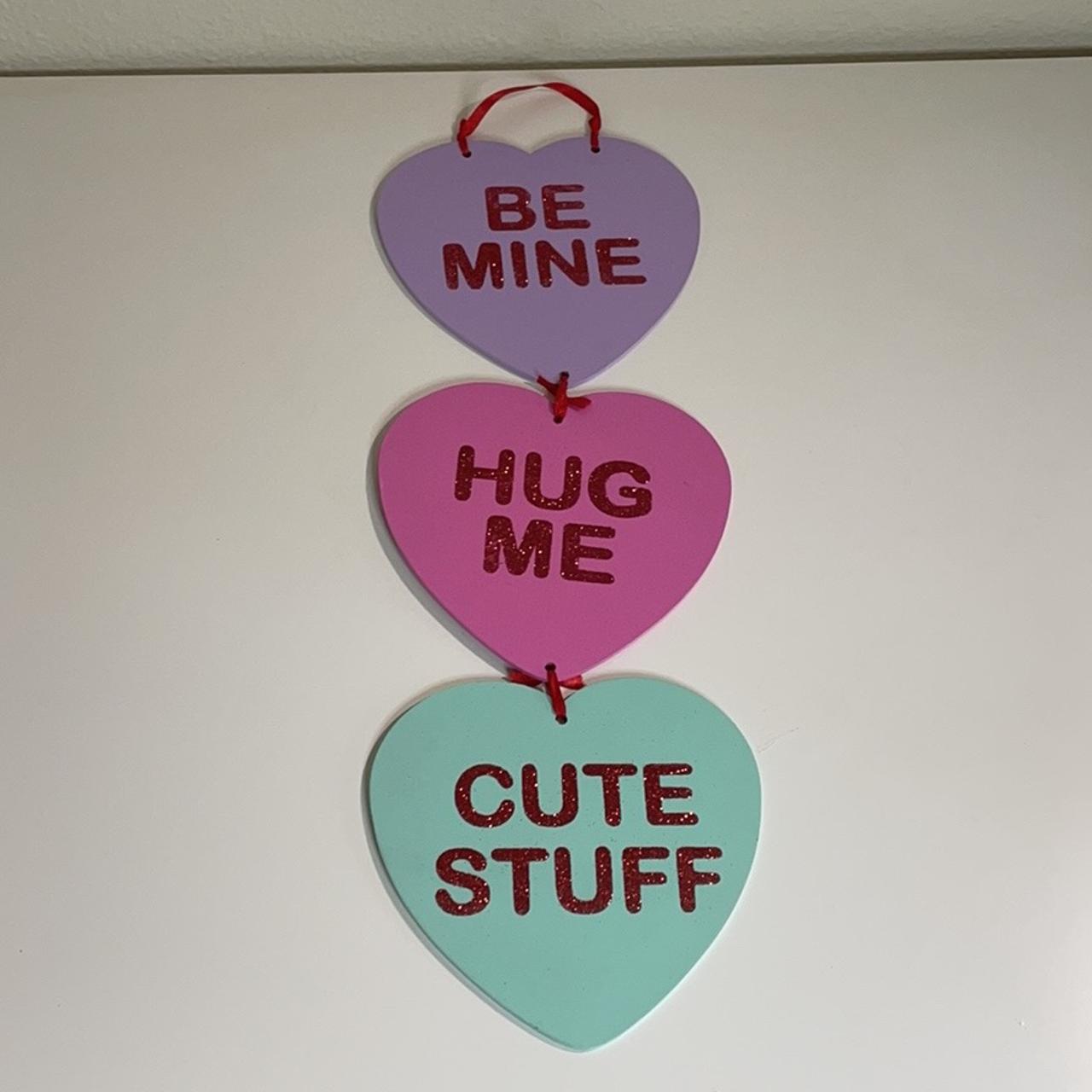 Candy hearts wall decor. Never used. Wood wall... Depop