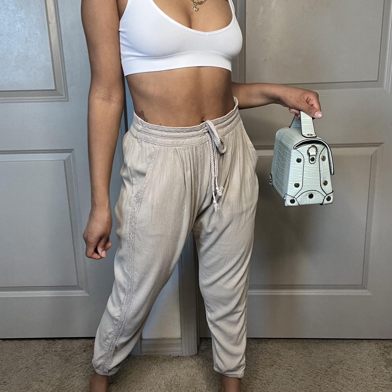 Women’s Tan Long Pants Size S Aerie Slouchy Bottoms... - Depop