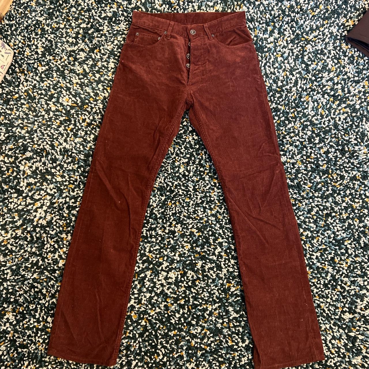 Engineered Garments Women's Burgundy Trousers | Depop