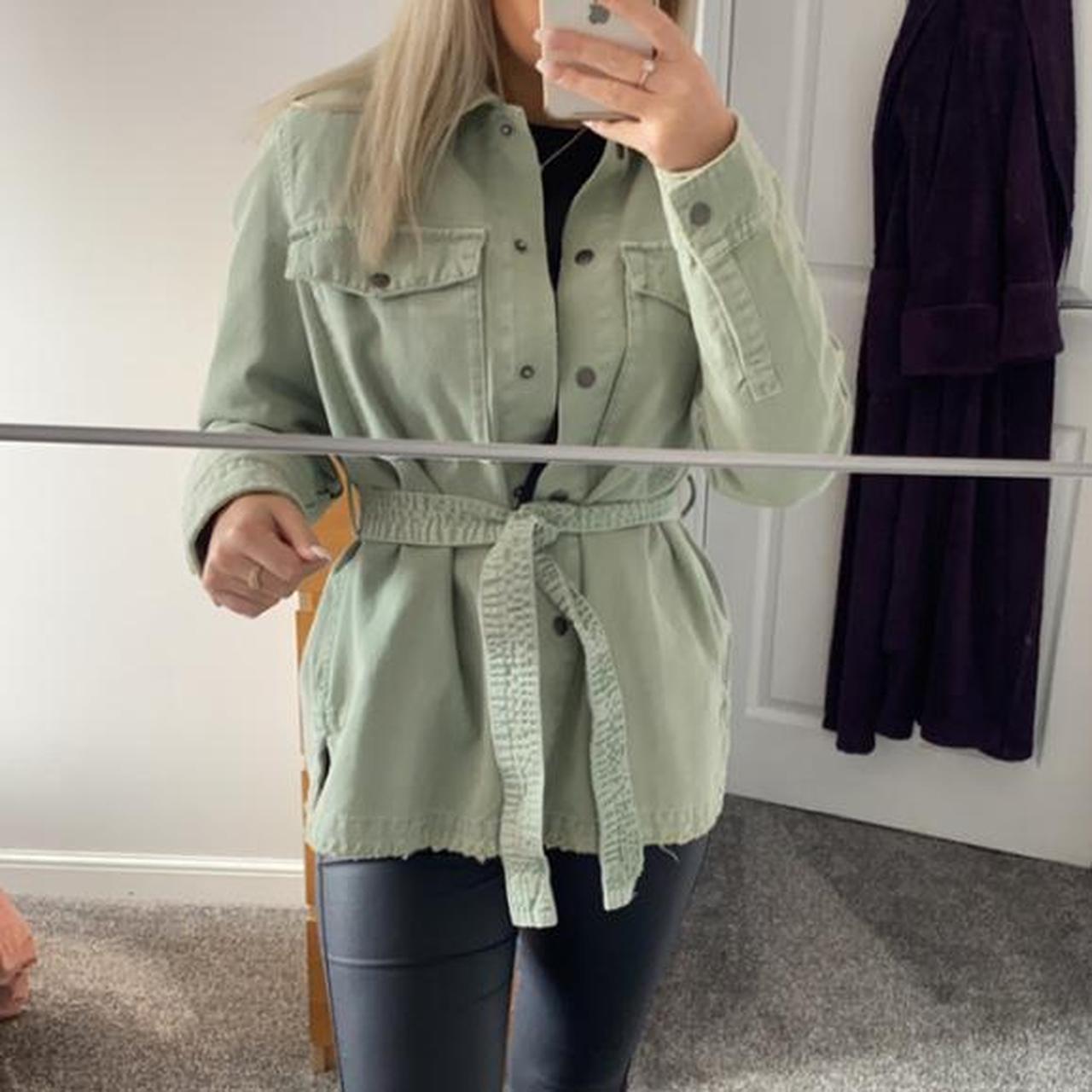 zara sage green jacket