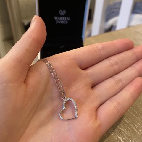 silver warren james love heart necklace, like new - Depop