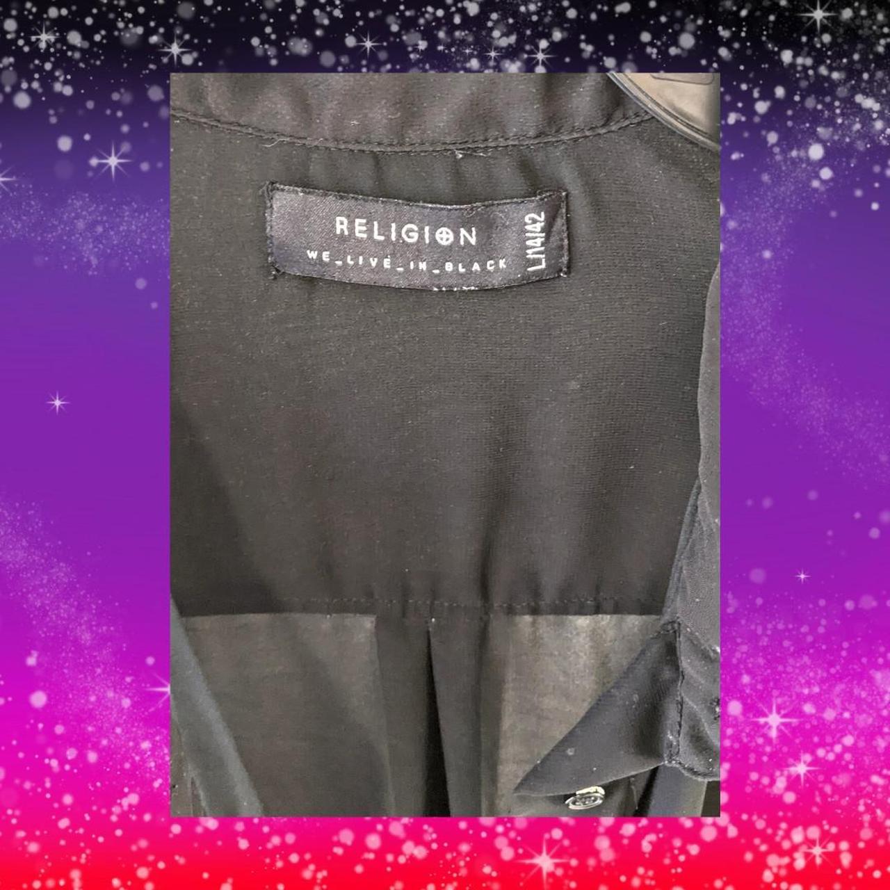 Religion clothing "We live in black" This sheer... Depop