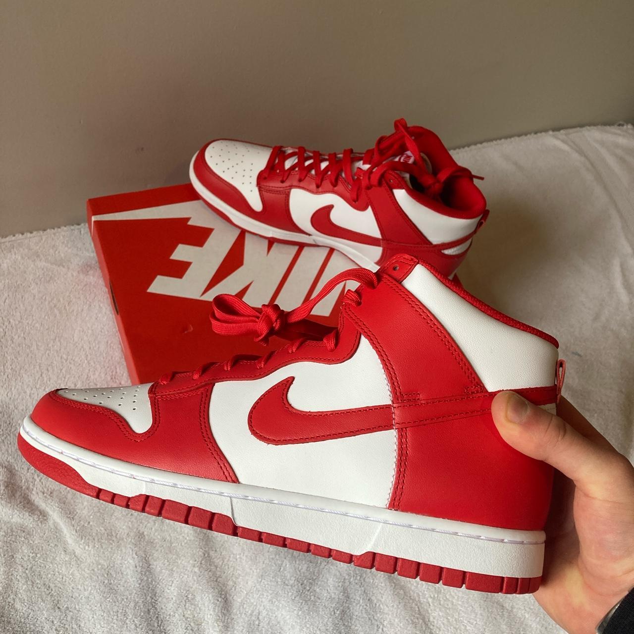 Nike Dunk High 'Championship White Red' Size UK 10... - Depop