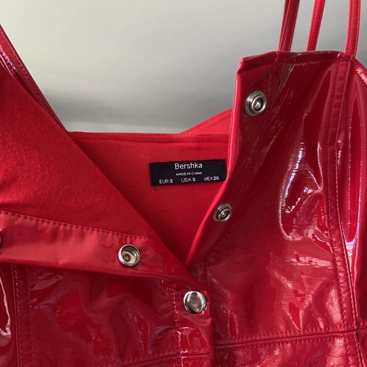 BERSHKA Red Vinyl Dress Hardly worn! Very