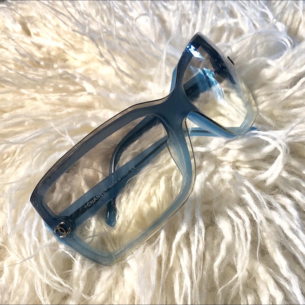 Chanel 2000s Blue Denim Quilted Sunglasses · INTO