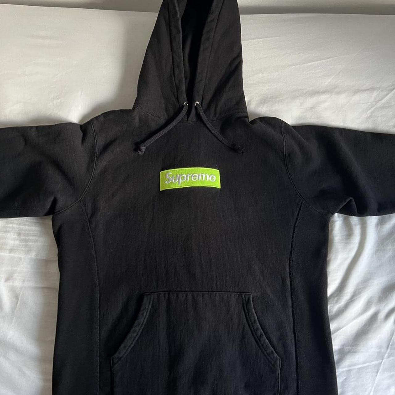 Lime green supreme box logo clearance hoodie