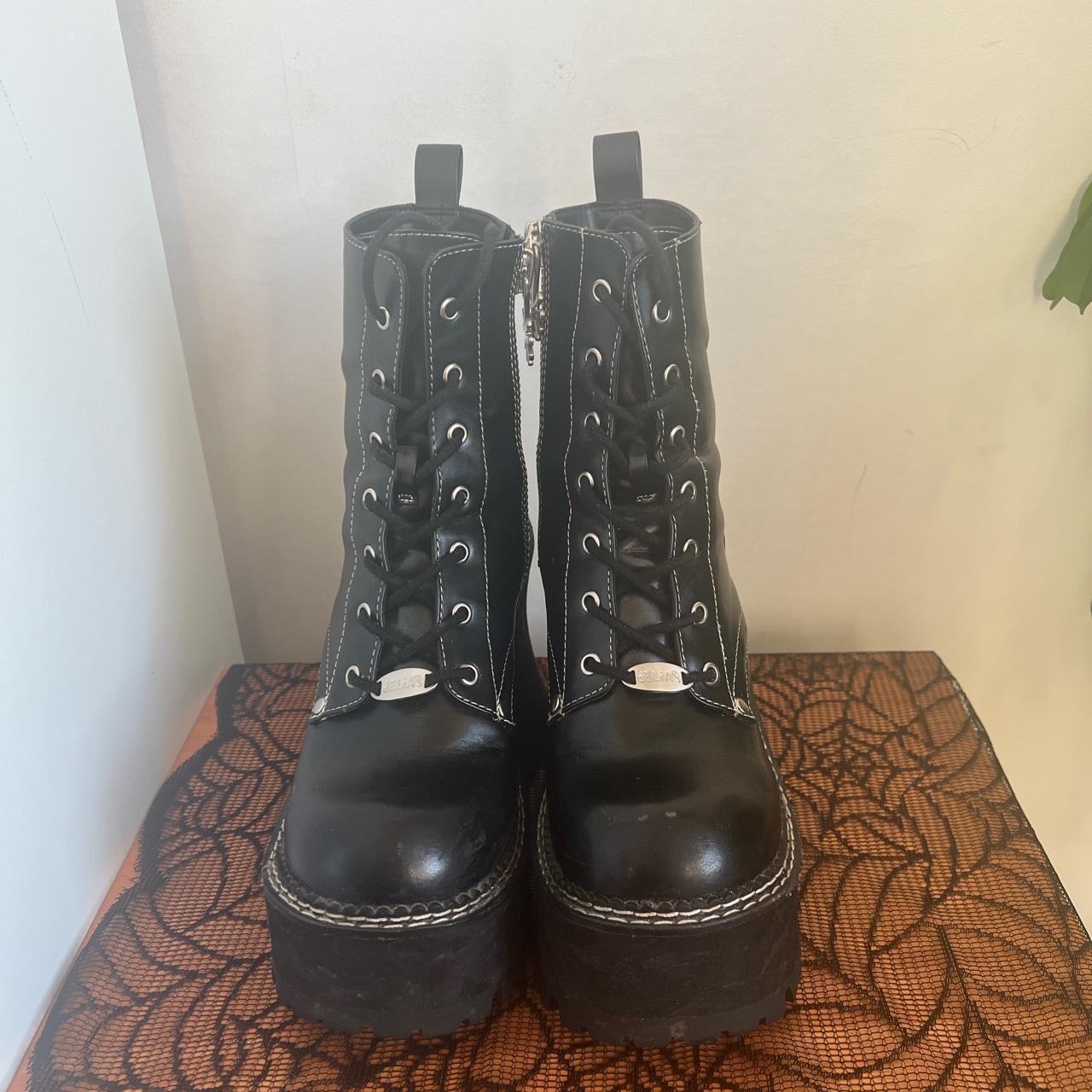 Delias chunky bratz platform boots 🖤 vegan leather 🖤... - Depop