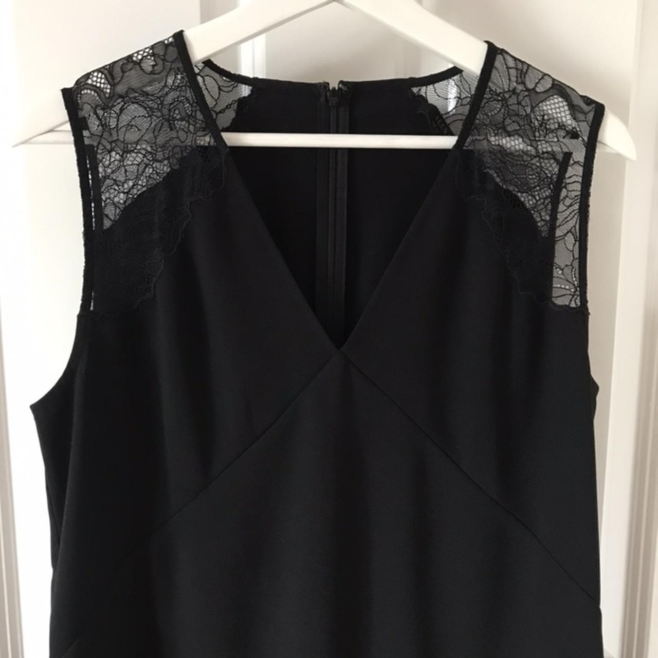 All Saints size 12 black shift dress with lace... - Depop