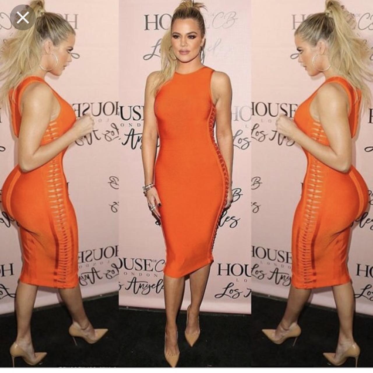 House of fashion cb orange bandage dress