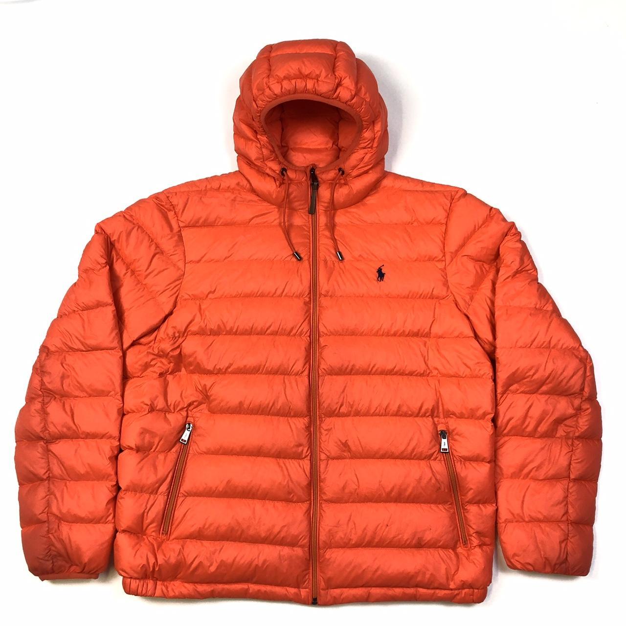 orange polo bubble coat