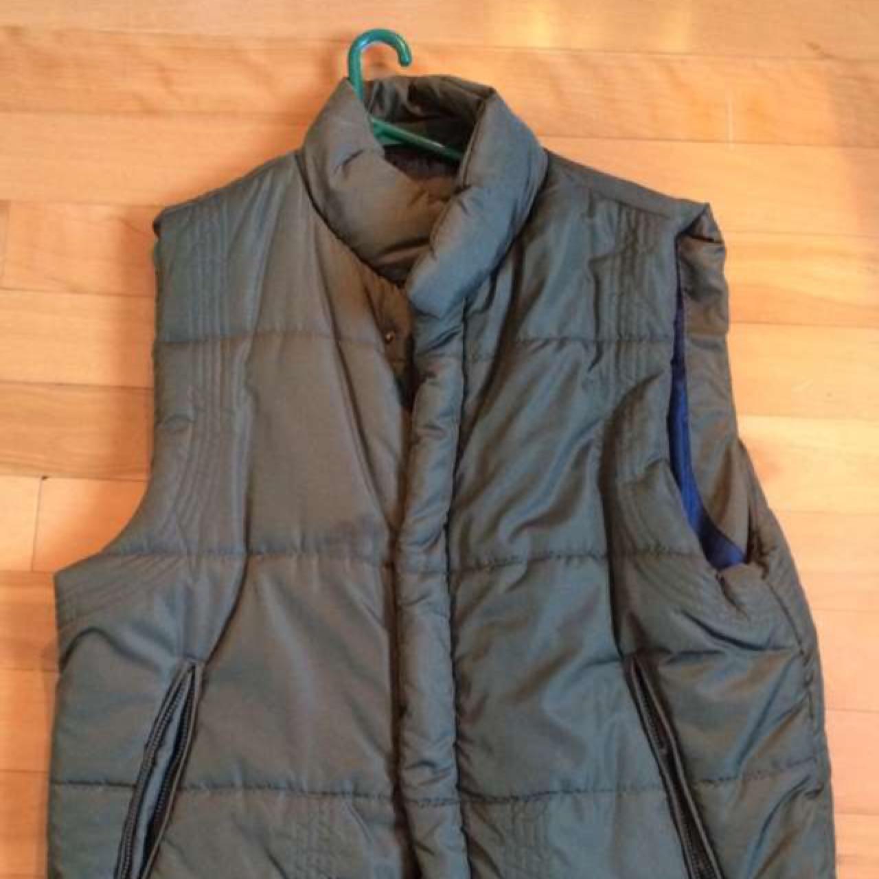Men's XL Olive Green Puffer Vest by Pinstripe FREE... Depop