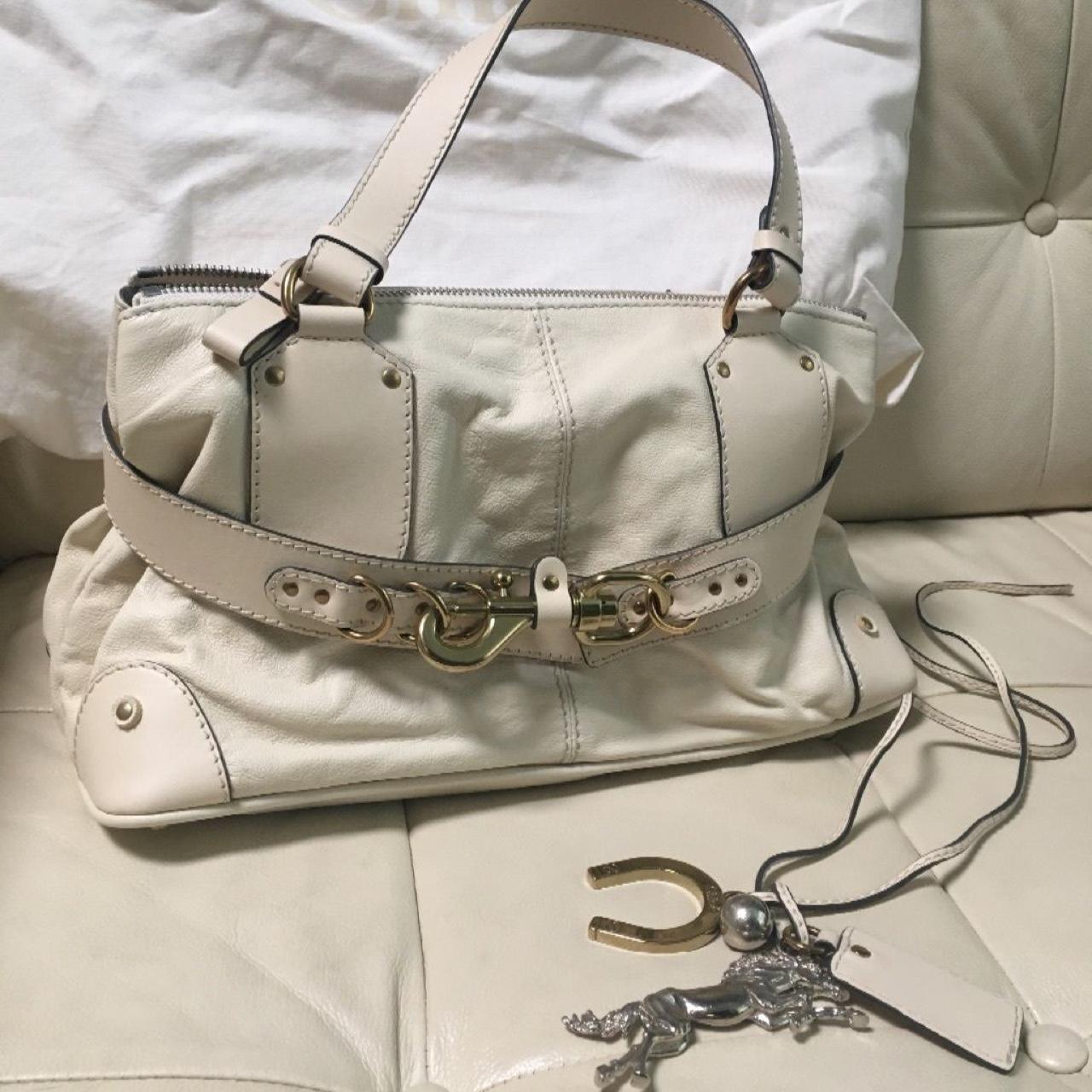 Chloe Kerala Ivory Cream Equestrian Satchel Handbag | Depop