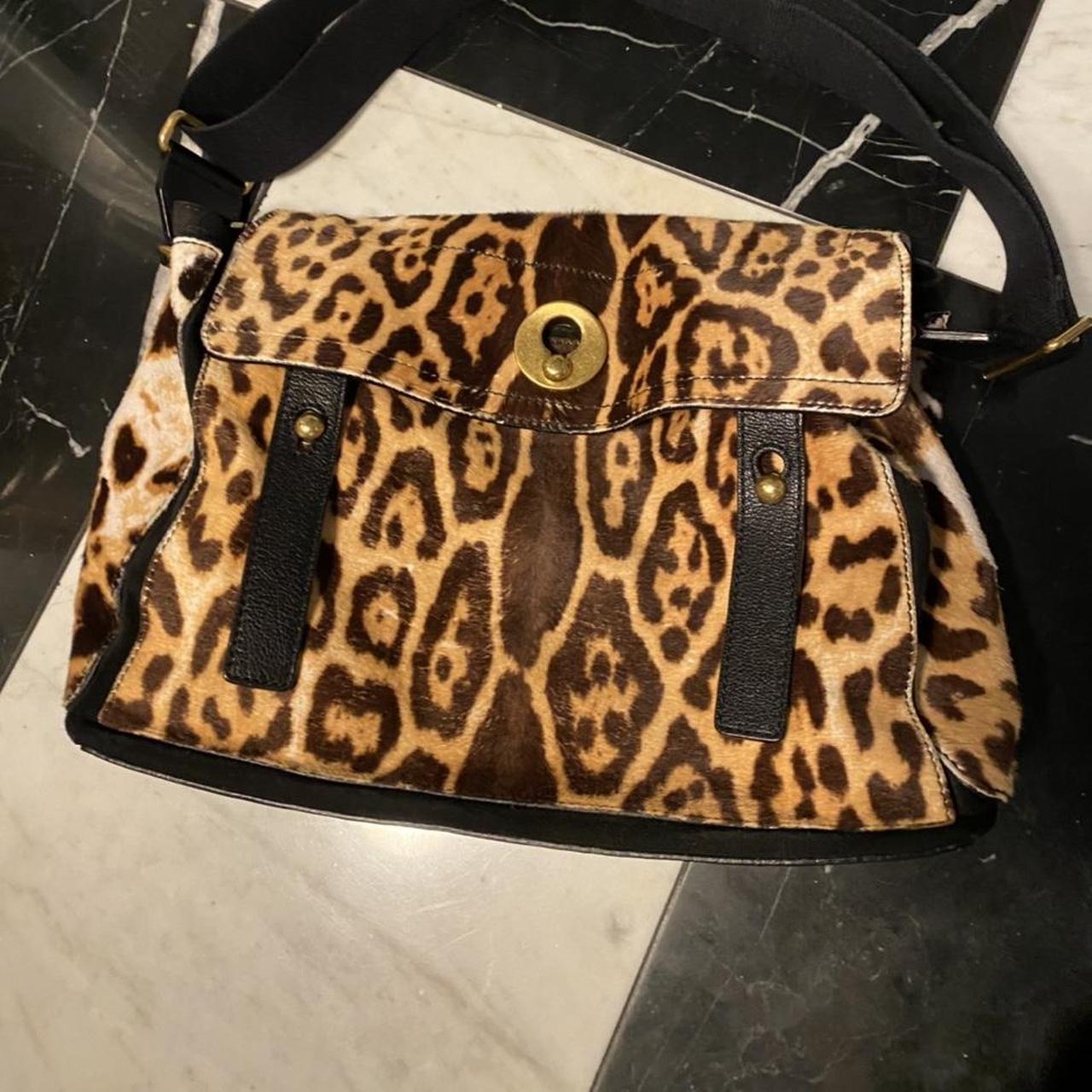 YSL YVES SAINT LAURENT LEOPARD CALF HAIR SHOULDER... - Depop