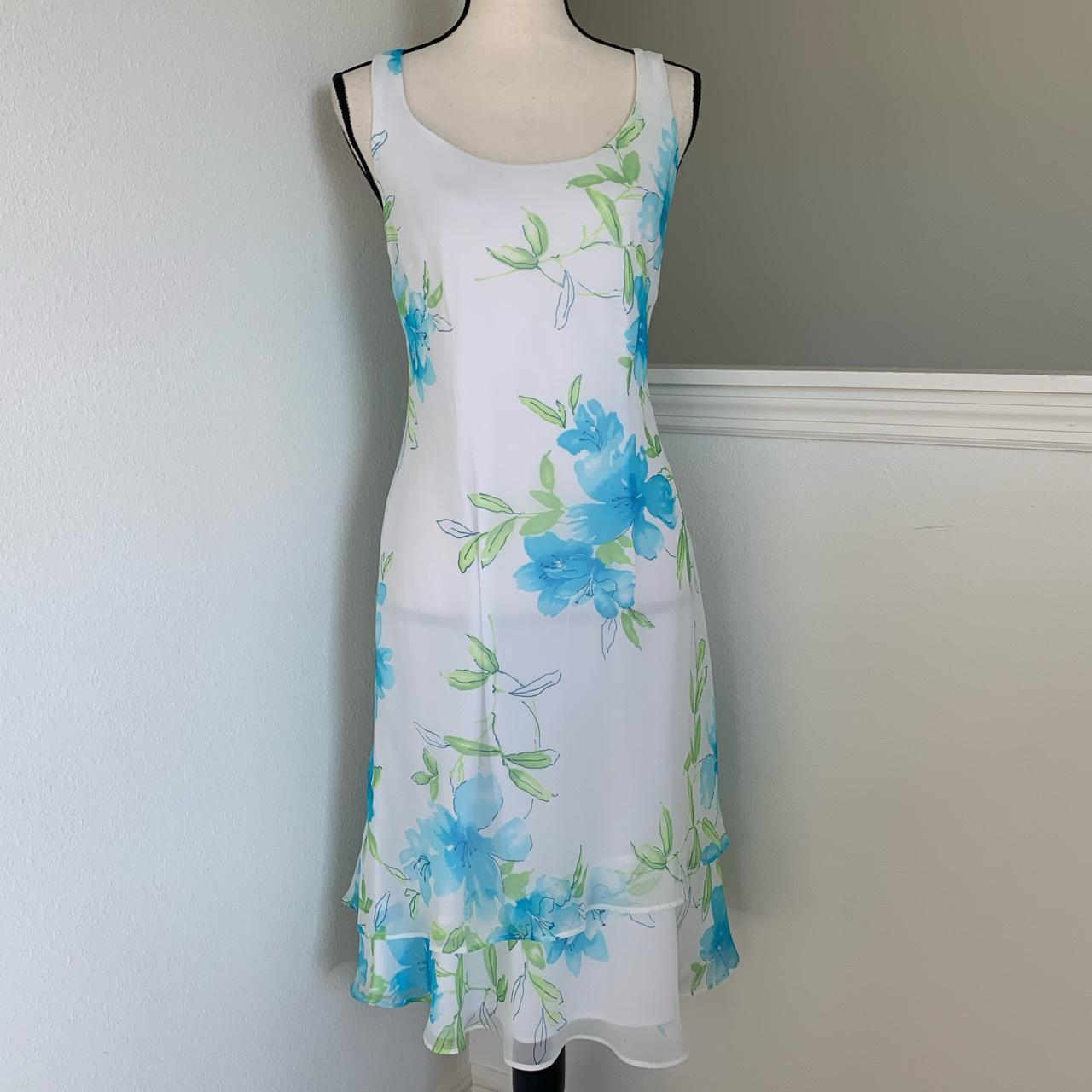 Vintage 90’s midi dress ~ floral print tiered... - Depop
