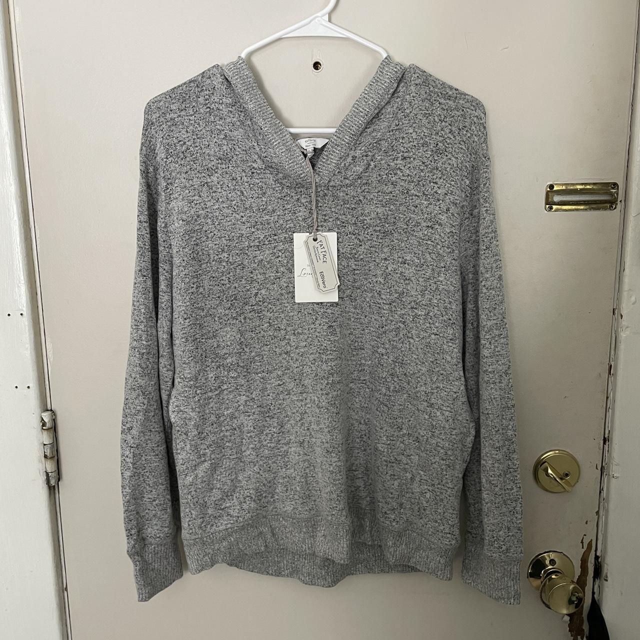 FatFace Women's Grey and White Hoodie | Depop