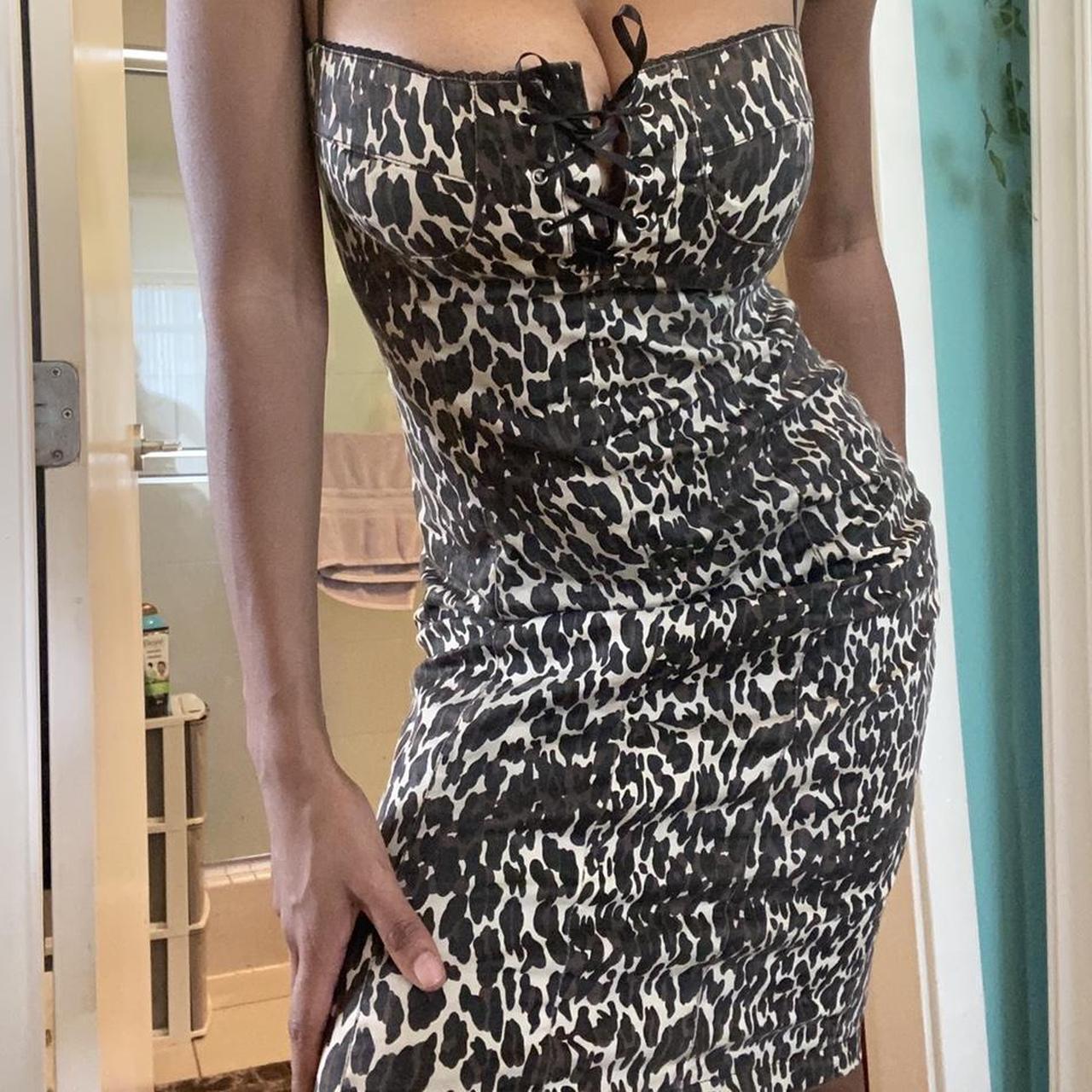 Leopard bustier dress 🐆 Super cute, adjustable lace... Depop