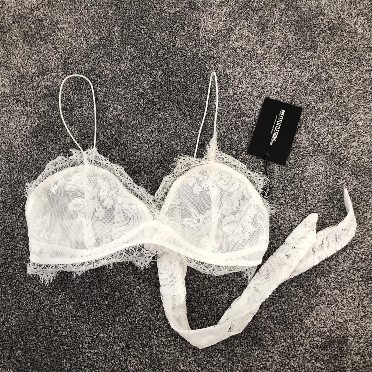 White Lace Bralette From Pretty Little Thing, Brand... - Depop