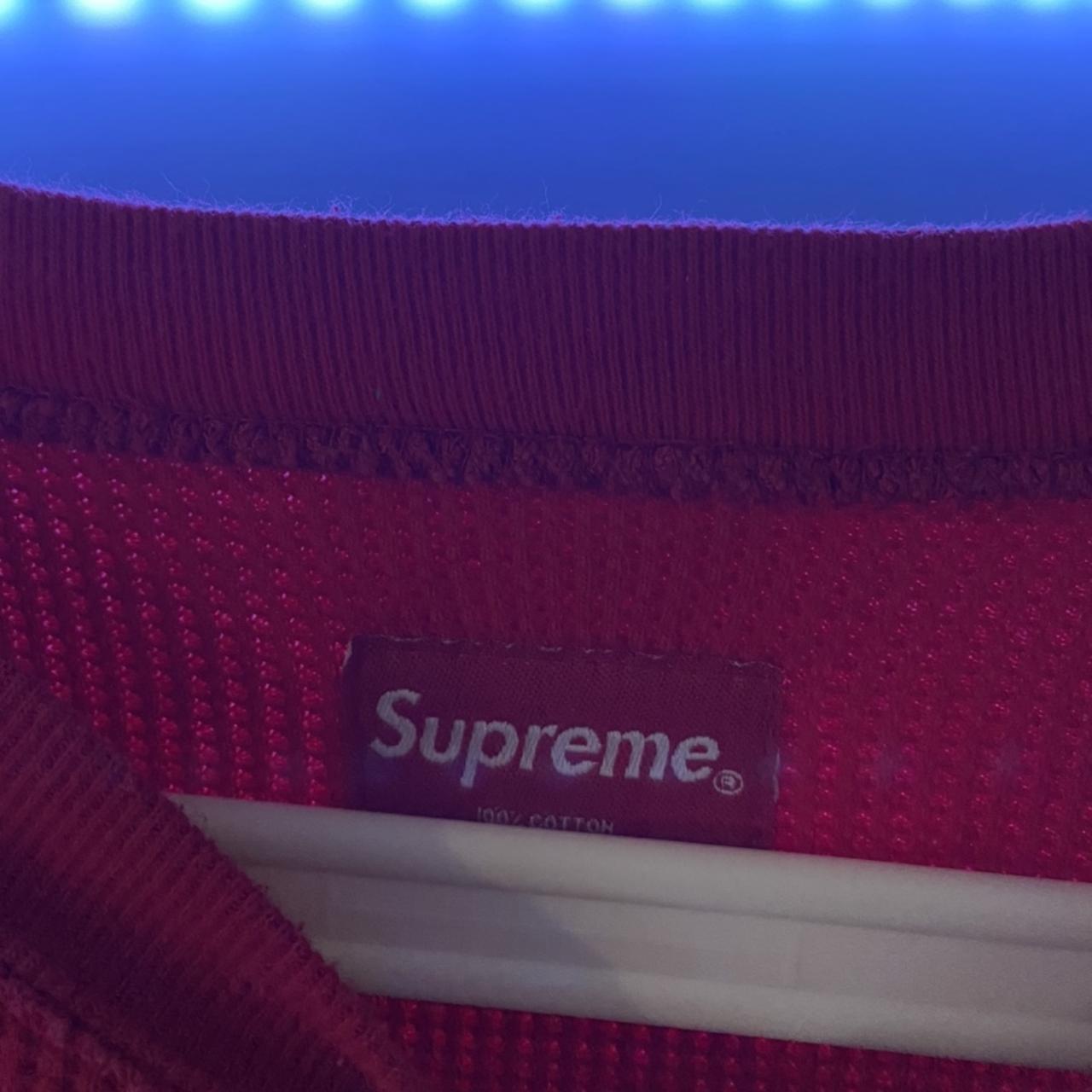 Supreme Panel Stripe Waffle Thermal, Red/Heather...