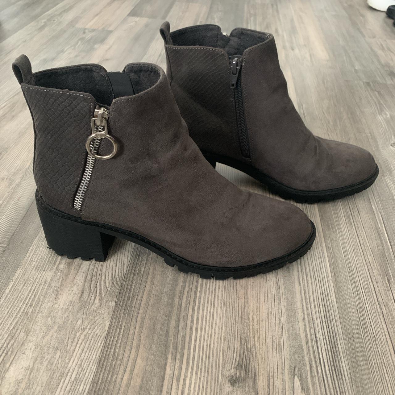 New look grey ankle boots Size 6 (EU 39) Worn a few... - Depop