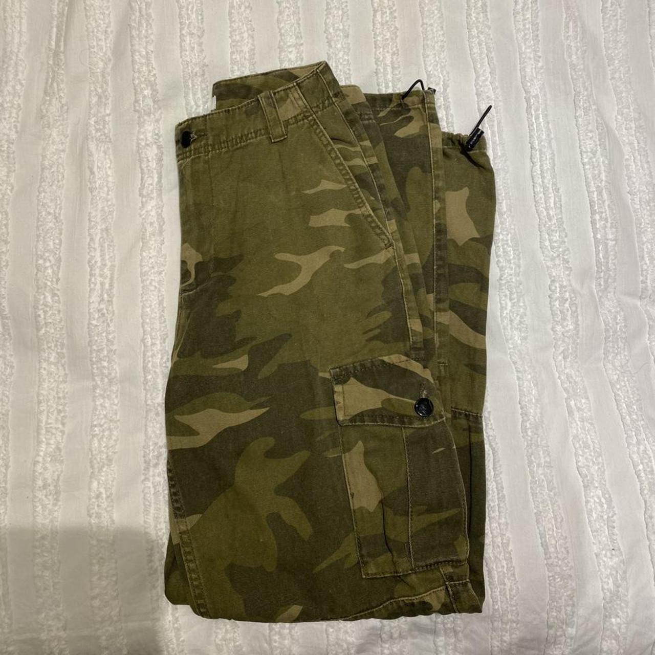 Topshop khaki/army print/ camouflage cargo pants,... - Depop