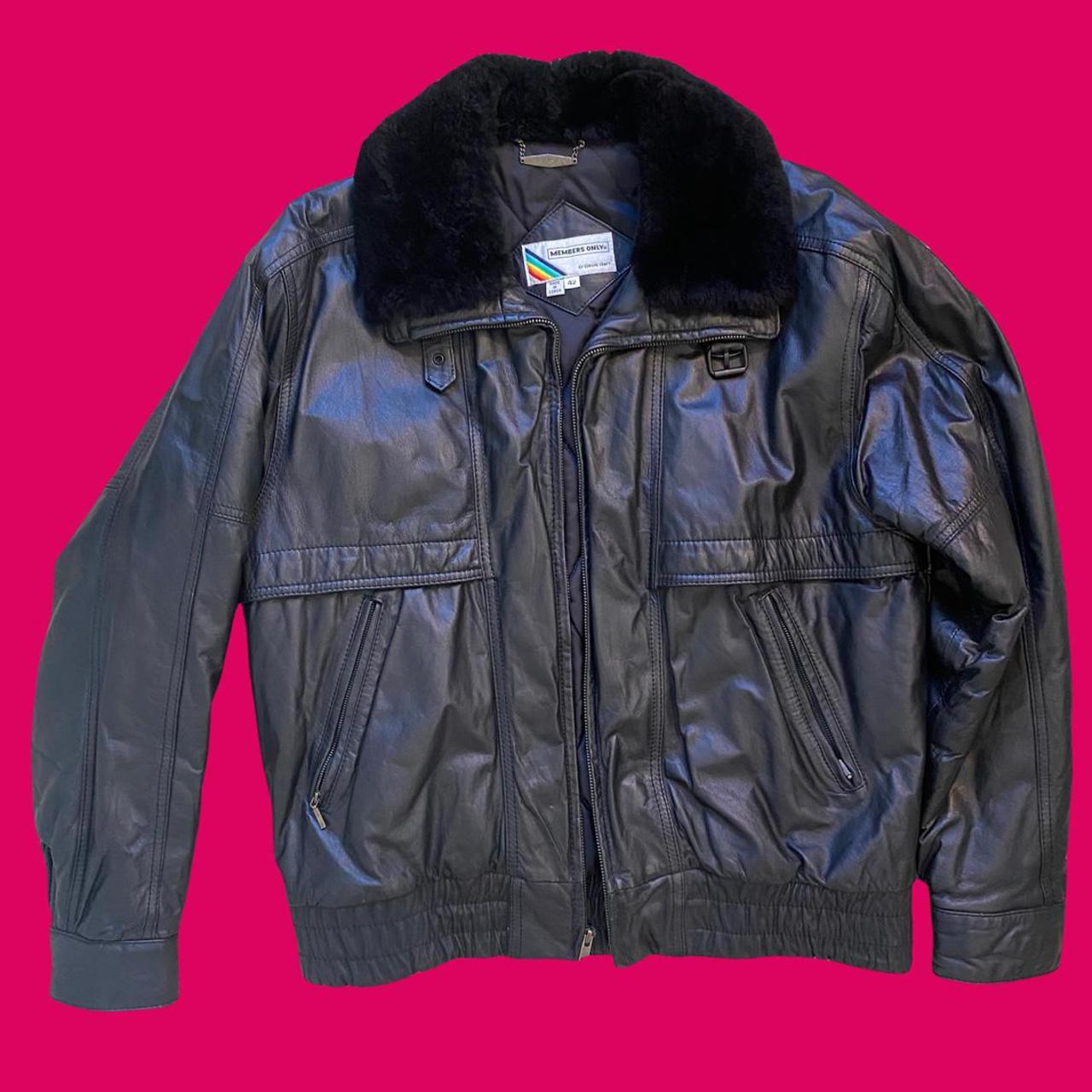 Members only shop leather bomber jacket